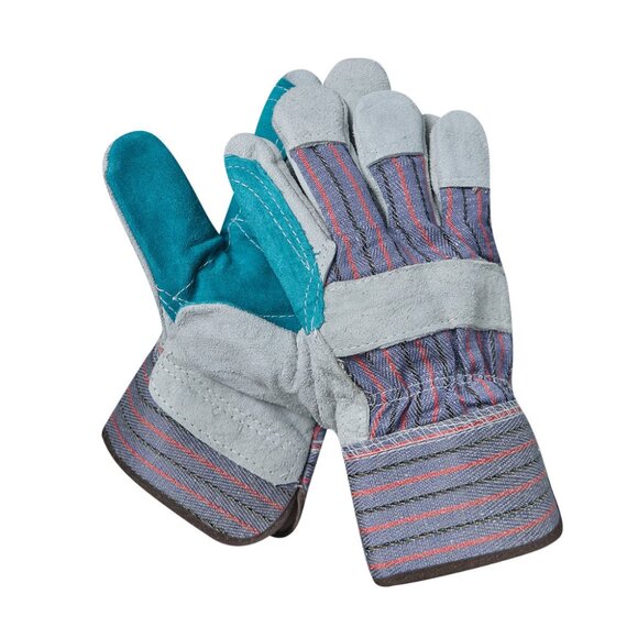 Cowhide leather Double Palm OS Gloves 1Pair for farming Outdoor Industrial work - Picture 3 of 10